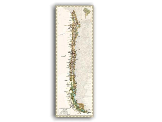 Mapa de Chile 2024 Sepia - Lámina