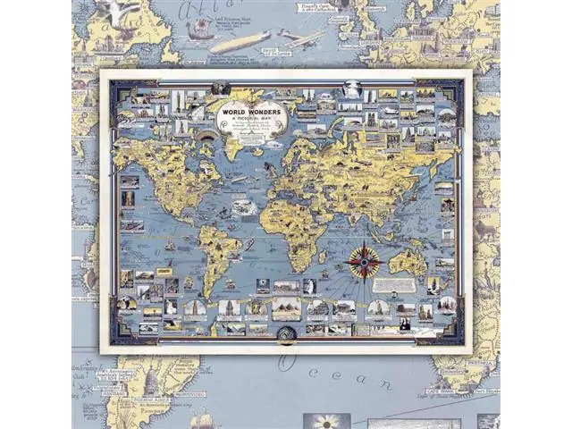 Mapa Mundi de las Maravillas 1939 - Lámina