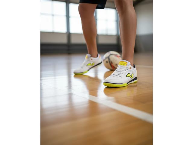 Chuteira Futsal Joma Top Flex Rebound Branco e Amarelo Tam 41 - 6