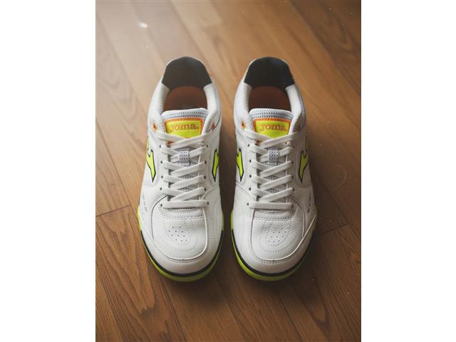 Chuteira Futsal Joma Top Flex Rebound Branco e Amarelo Tam 41 - 9