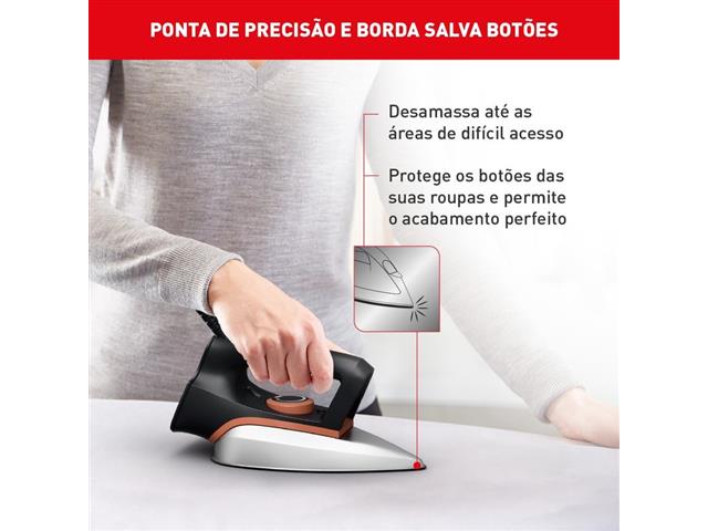 Ferro a Seco Arno Drygliss Antiaderente 1200W Preto e Terracota 110V - 4