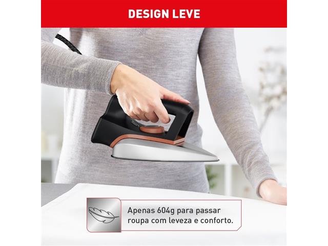 Ferro a Seco Arno Drygliss Antiaderente 1200W Preto e Terracota 110V - 6