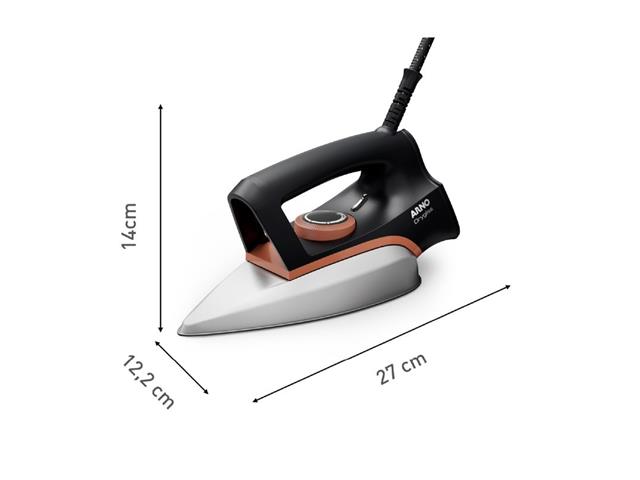 Ferro a Seco Arno Drygliss Antiaderente 1200W Preto e Terracota 110V - 9