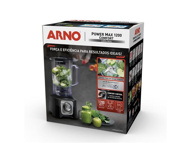 Liquidificador Arno Power Max 1200W Limpa Fácil Comfort Preto 110V - 6