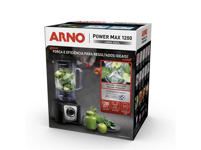 Liquidificador Arno Power Max 1200W Limpa Fácil Preto LN78 110V - 6