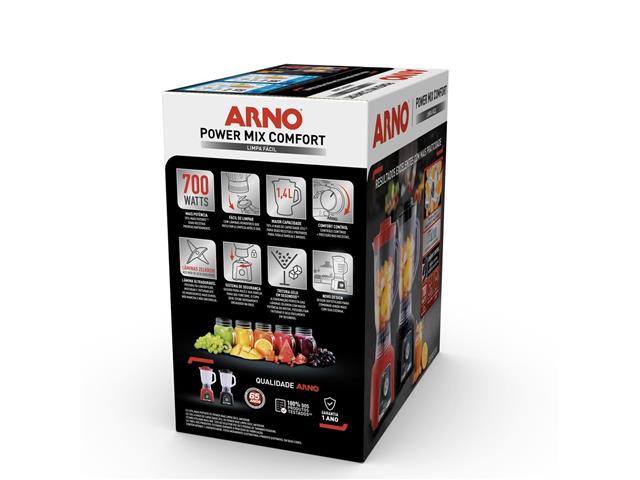 Liquidificador Arno Power Mix Limpa Fácil 700W Comfort Preto LQ35 220V - 5