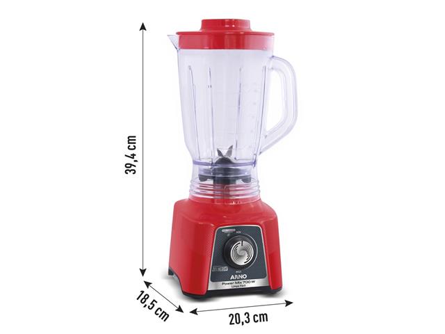 Liquidificador Arno Power Mix Limpa Fácil 700W Comfort Vermelho 110V - 7