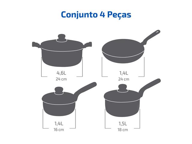 Jogo de Panelas Rochedo Talent Imusa 4 Peças - 3
