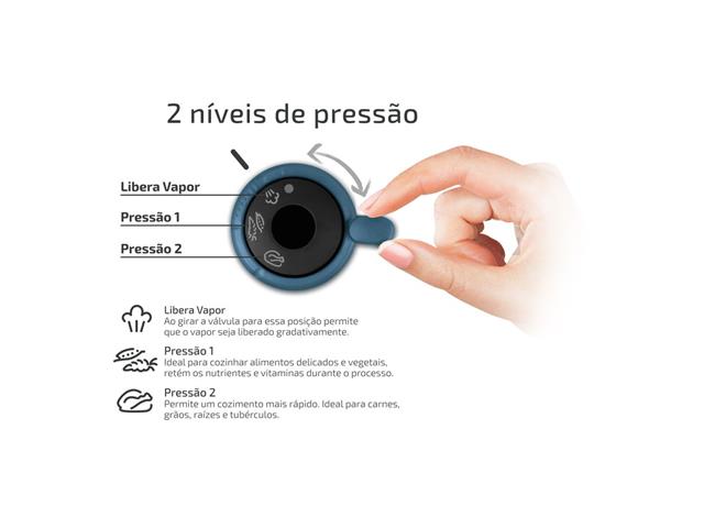 Panela de Pressão Rochedo Inox Trendy 8 Litros Fechamento Externo - 4