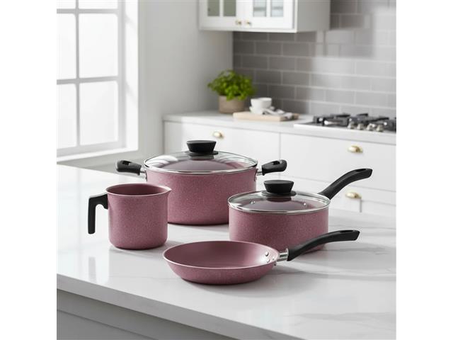 Jogo de Panelas Tramontina Linz em Aluminio Starflon Max Rosa 04 Peças - 7