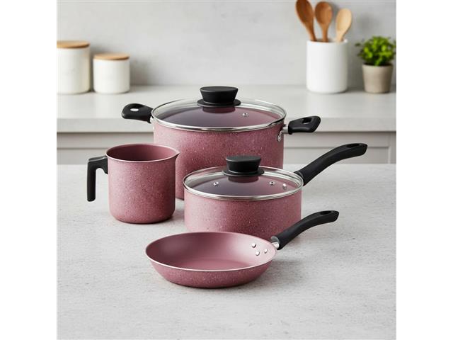 Jogo de Panelas Tramontina Linz em Aluminio Starflon Max Rosa 04 Peças - 8