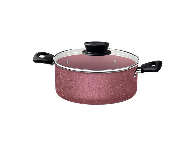 Jogo de Panelas Tramontina em Alumínio Starflon Max Rosa 07 Peças - 3