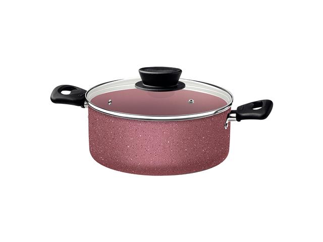 Jogo de Panelas Tramontina em Alumínio Starflon Max Rosa 07 Peças - 7