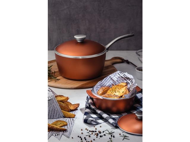 Panela Tramontina Lyon em Alumínio Antiaderente Dourado com Tampa 2,8L - 2