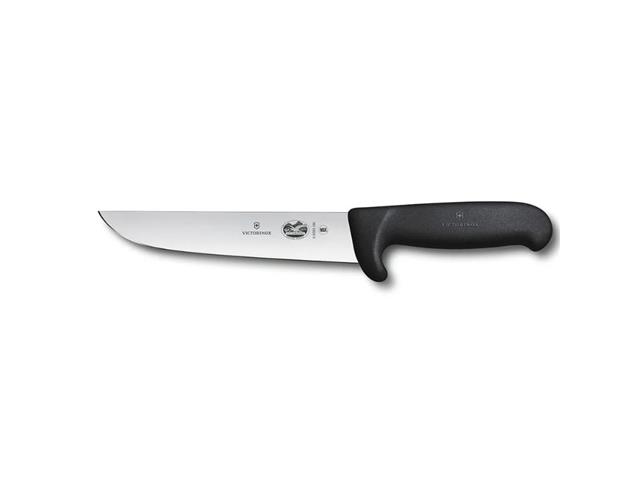 Cuchillo Carnicero, Hoja Recta, Mango Fibrox Negro, 18cm