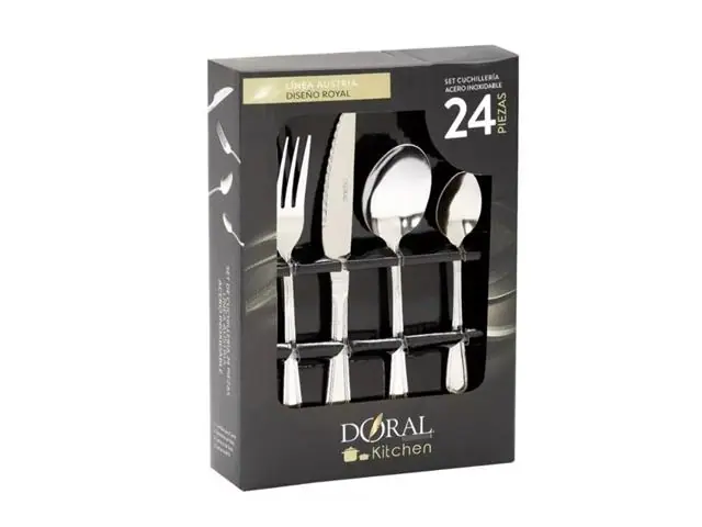Set Juego De Cubiertos Acero Inoxidable 24 Piezas