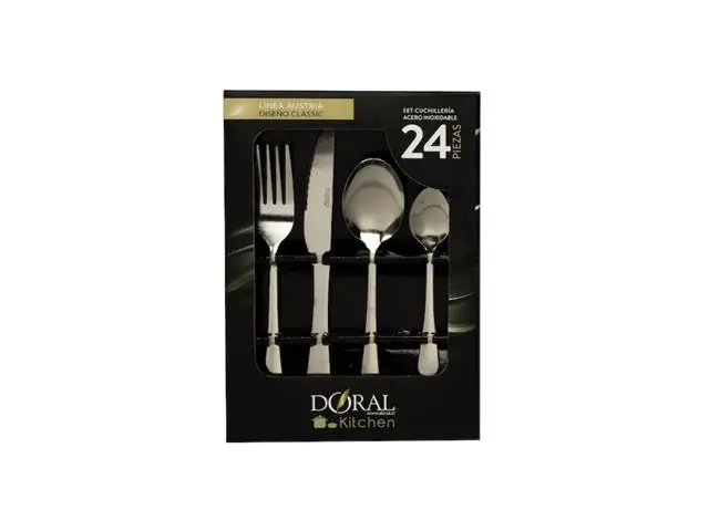 Set Juego De Cubiertos Acero Inoxidable 24 Piezas