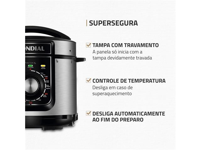 Panela de Pressão Elétrica Mondial PE-48-5L-I Pratic Cook 5L 110V - 3