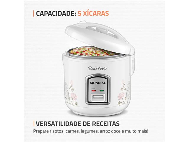 Panela de Arroz Elétrica Mondial NPE-05-5X Bianca Rice 5 Xícaras 110V - 1