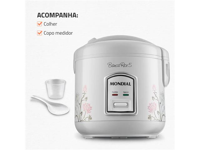 Panela de Arroz Elétrica Mondial NPE-05-5X Bianca Rice 5 Xícaras 110V - 5