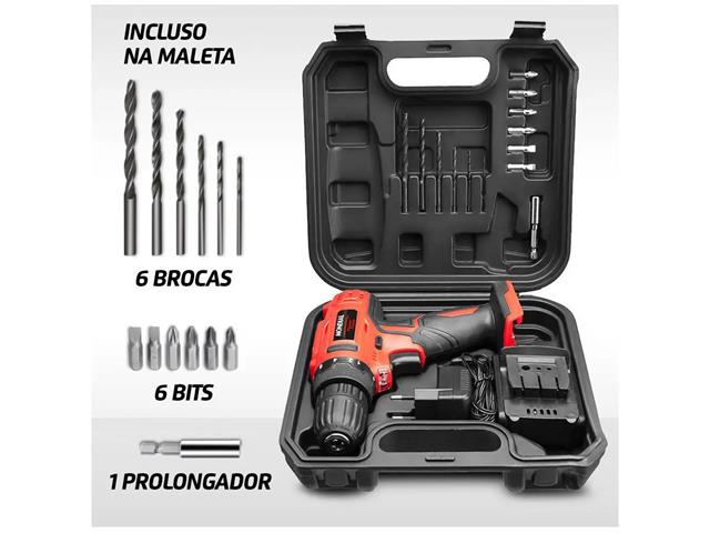 Parafusadeira e Furadeira Mondial FPF-06M Bateria 12V Bivolt - 4