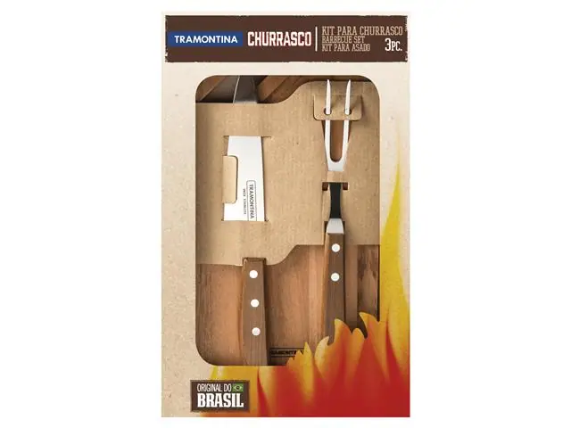 Kit para Asado Tramontina con Láminas de Acero Inoxidable y Mangos de 