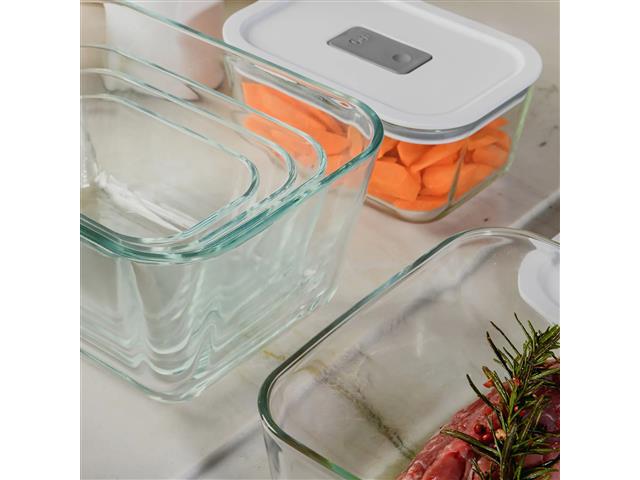 Pote de Vidro Hermético OU 2,4L Fresh Lock Branco - 4