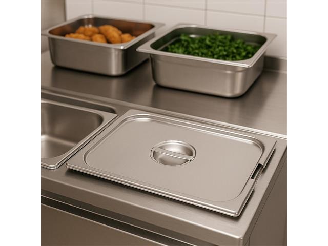 Tampa para Cuba GN 1/1 Tramontina em Aço Inox com Recorte para Alças - 1