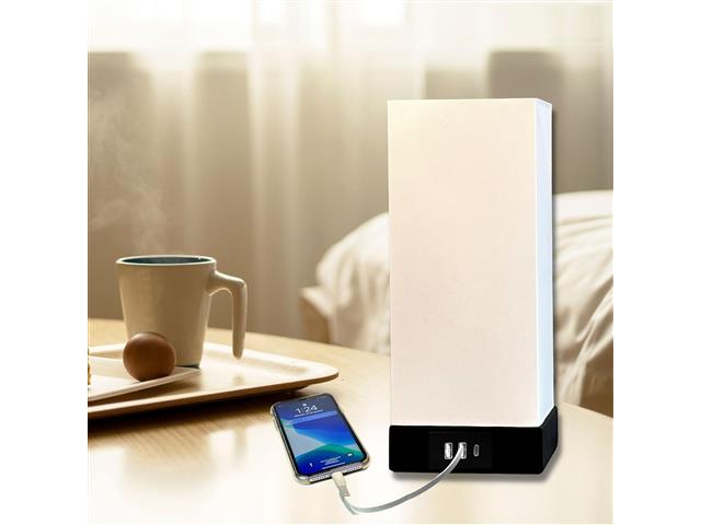 Luminária de Mesa USB TRIO MINI Base Preta com Cúpula Branca - 4