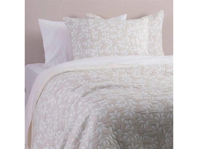 Cubrecama Jacquard Sherpa Garden 2 Plazas Beige Fabrics