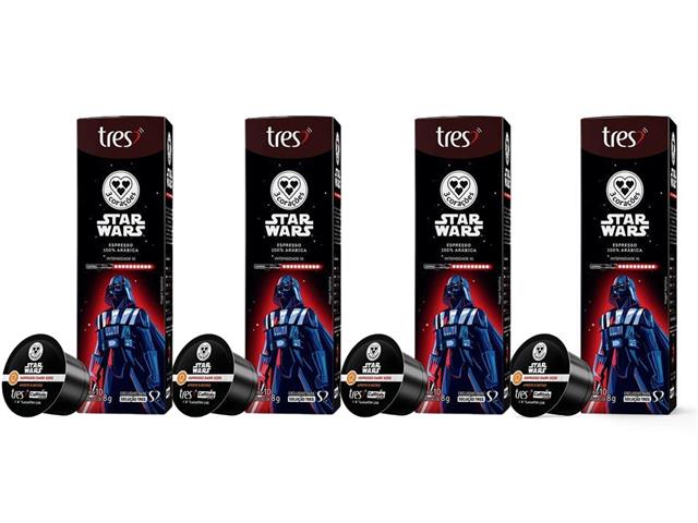 Combo 4 Cápsulas de Café Espresso 3 Corações Star Wars Darth Vader