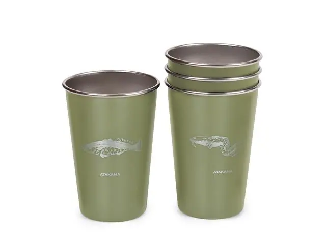 Set 4 Vasos Acero 480 Ml Verde Peces Chilenos Atakama Outdoor