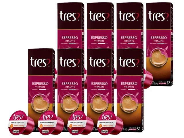8 Caixas de Cápsulas Três Corações Café Espresso Vibrante