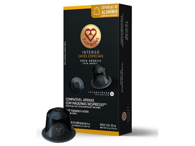 5 Caixas de Cápsulas de Café Compatíveis Nespresso 3 Corações Intenso - 1