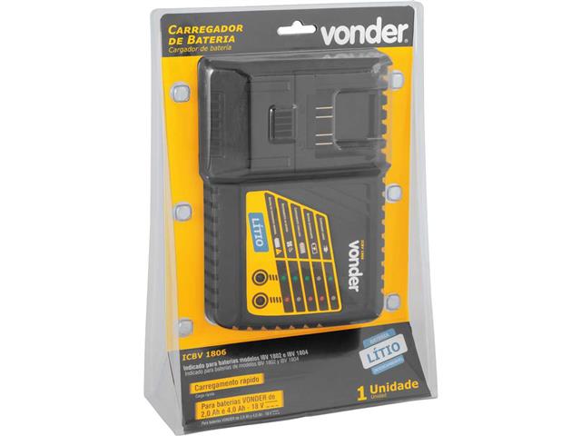 Carregador de Bateria VONDER Carregamento Rápido 18V ICBV1806 - 6