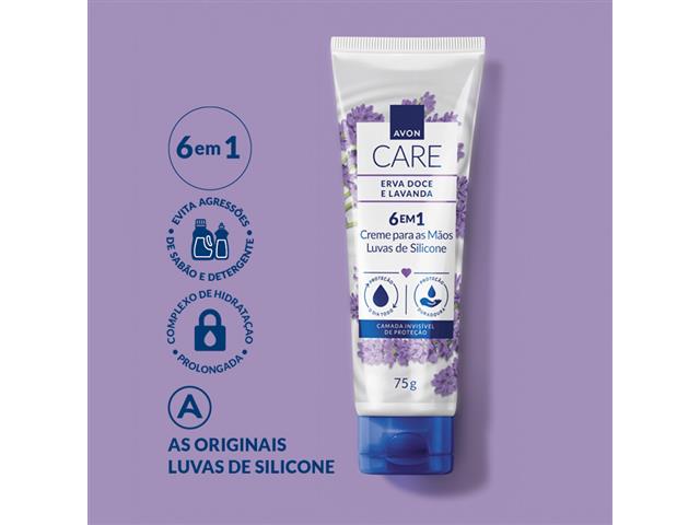 Luvas de Silicone Creme Protetor para Mão Avon Erva Doce e Lavanda 75g - 1