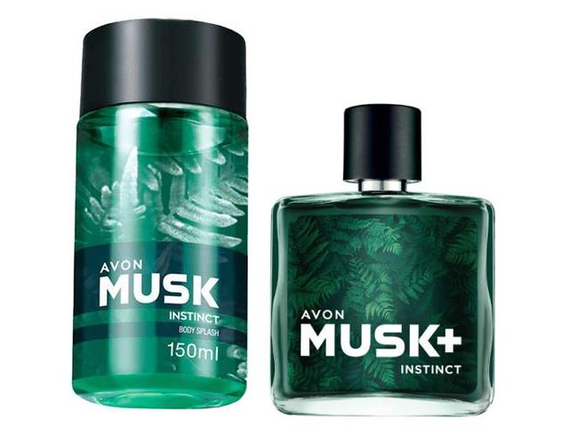 Kit Avon Musk Instinct Colônia com Body Splash