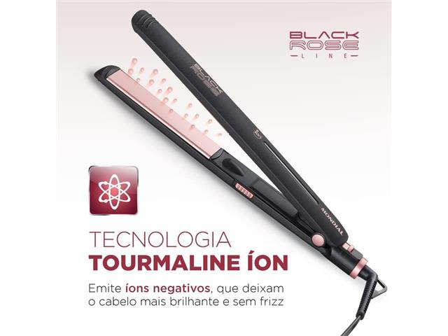 Prancha Alisadora Chapinha Mondial P-27 35W Black Rosé Line Bivolt - 1