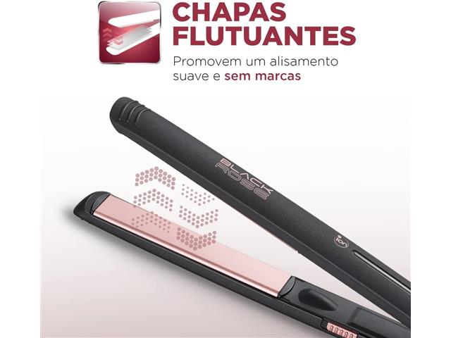 Prancha Alisadora Chapinha Mondial P-27 35W Black Rosé Line Bivolt - 4