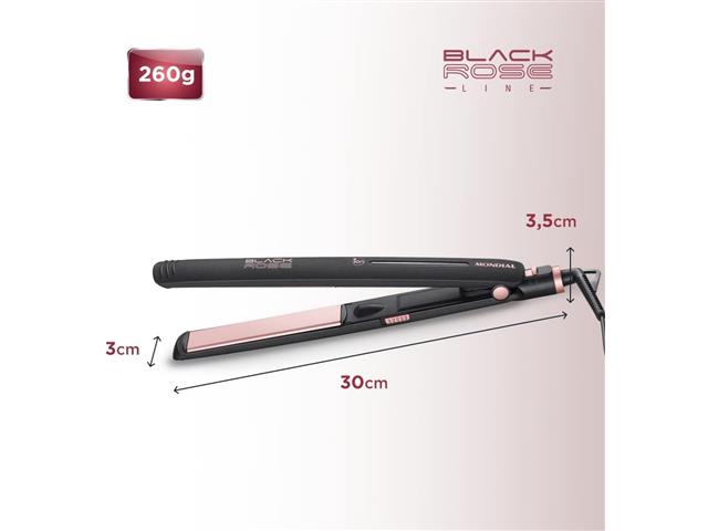Prancha Alisadora Chapinha Mondial P-27 35W Black Rosé Line Bivolt - 6