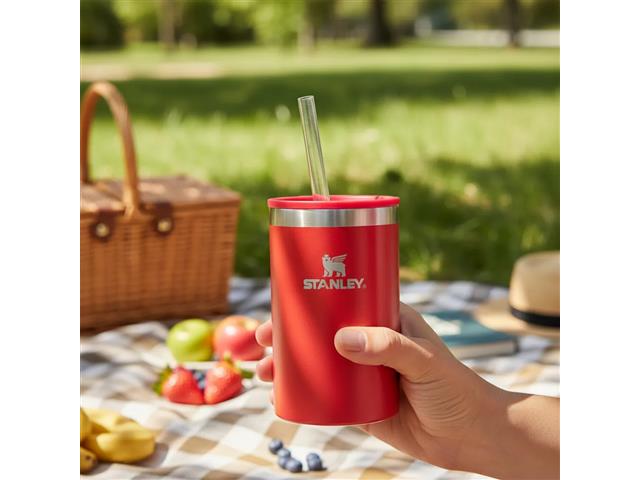 Porta Lata CanCooler Térmico com Tampa Stanley Vermelho Carnaval 296ML - 6