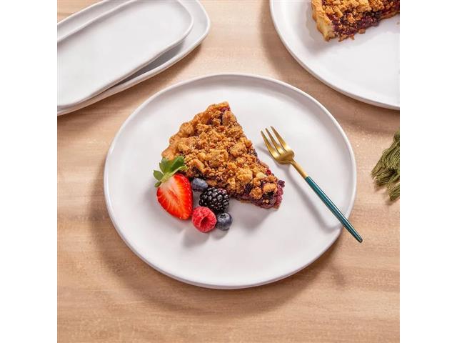 6 Pratos de Sobremesa Porto Brasil Bio New White 21,5cm - 1