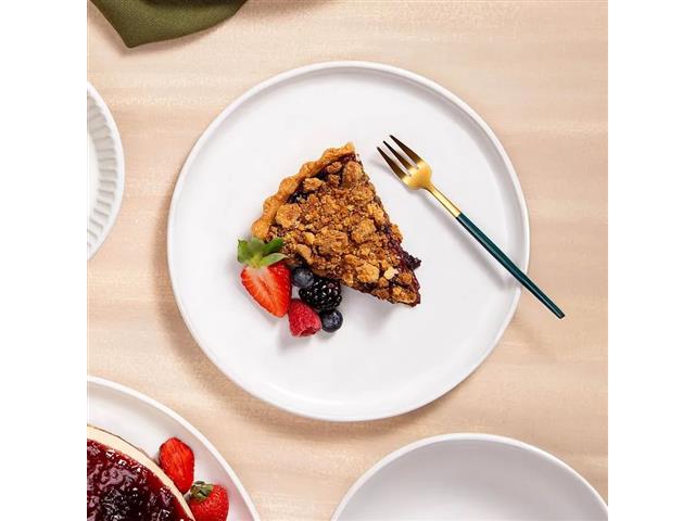 6 Pratos de Sobremesa Porto Brasil Bio New White 21,5cm - 2