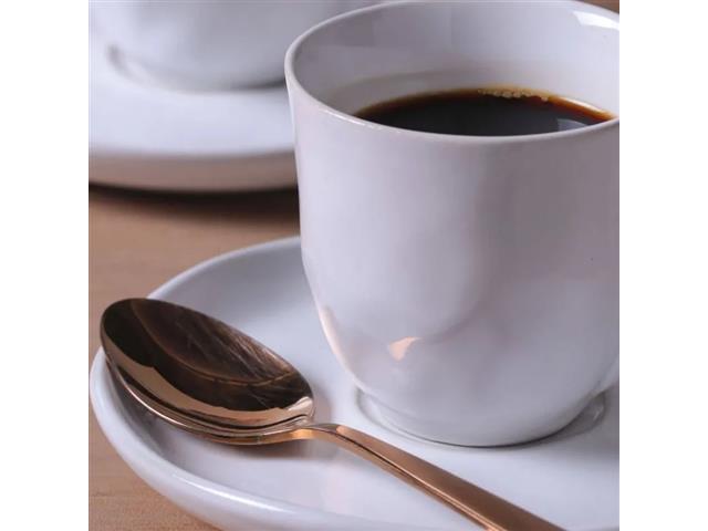 6 Xícaras de Café com Pires Porto Brasil Bio New White 120ml - 1