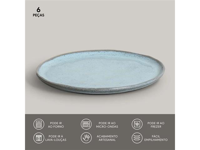 6 Pratos de Sobremesa Porto Brasil Bio Breeze 21,5cm - 2