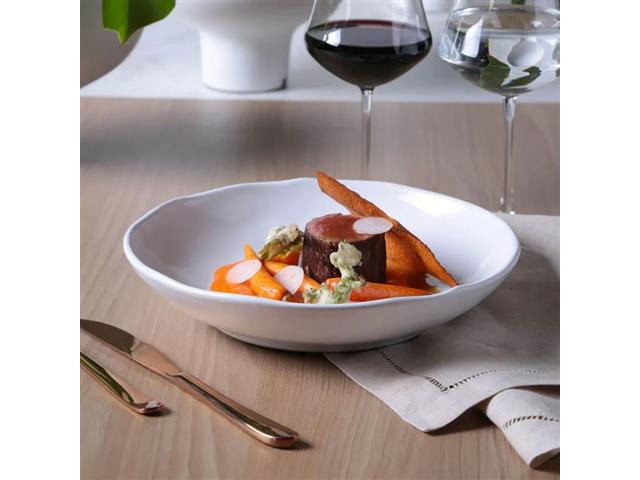 6 Pratos Fundo Porto Brasil Bio New White 22,5cm - 2