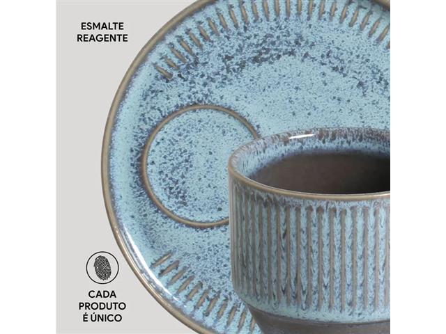 6 Xícaras de Chá com Pires Porto Brasil Breeze 230ml - 4