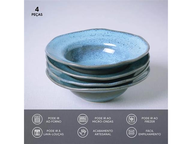 4 Pratos de Entrada Sobremesa Porto Brasil Orgânico Breeze 19cm - 2