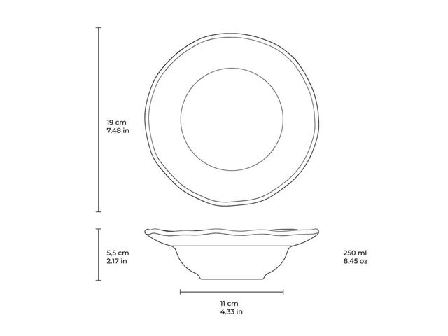 4 Pratos de Entrada Sobremesa Porto Brasil Orgânico New White 19cm - 4