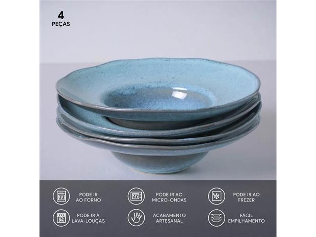 4 Pratos de Massa Porto Brasil Orgânico Breeze 28cm - 2